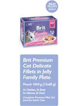 Brit Cat  Pouch Jelly Fillets Family Plate Karma Dla Kotów (12x85g)